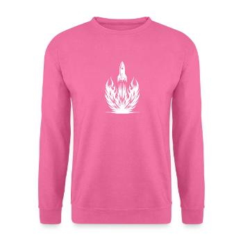 Lancement d’une fusée en flammes - Sweat-shirt Unisexe - rose - Devant