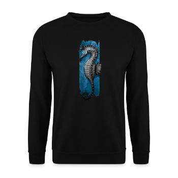 Marine Elegance: Seahorse Serenade - Unisex Sweatshirt - black - Front - Alina (178cm) & Michal (187cm)