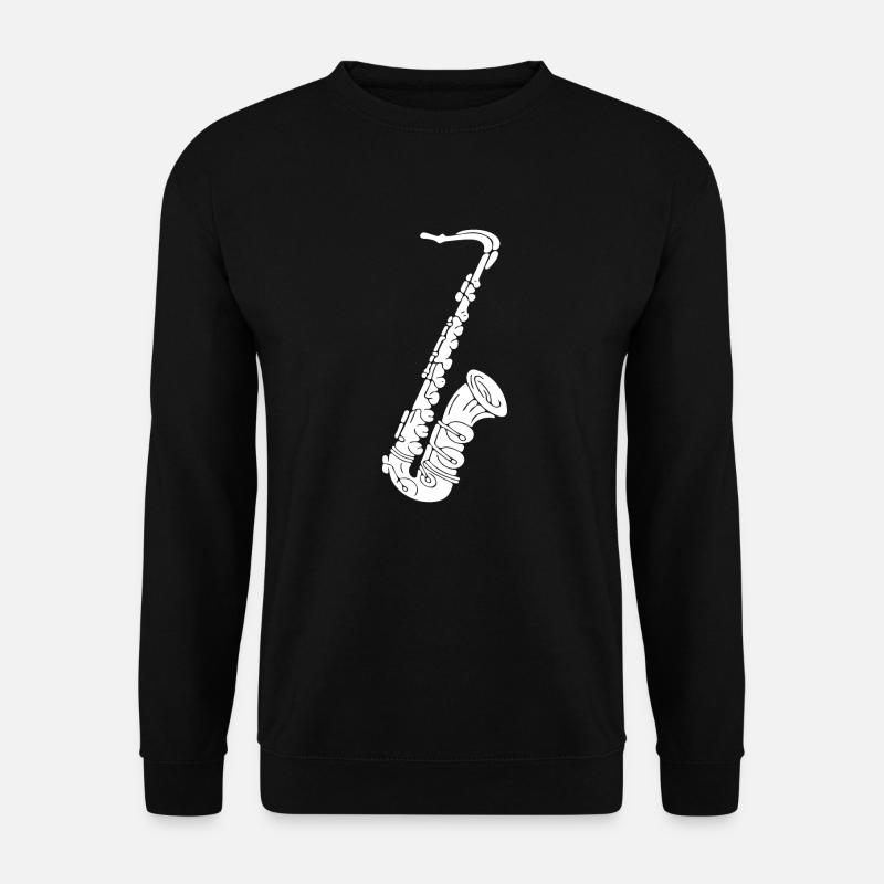 Saxofon - Saxophon ein Holzblasinstrument - Unisex Pullover - Schwarz