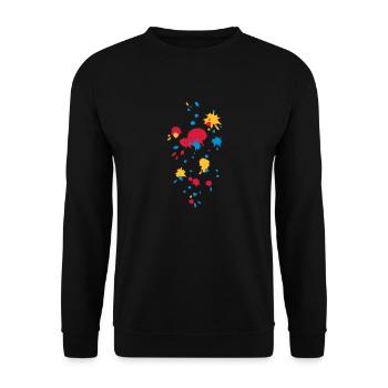 couleur éclaboussure, paintball, jeu, graffiti - Sweat-shirt Unisexe - noir - Devant - Alina (178cm) & Michal (187cm)