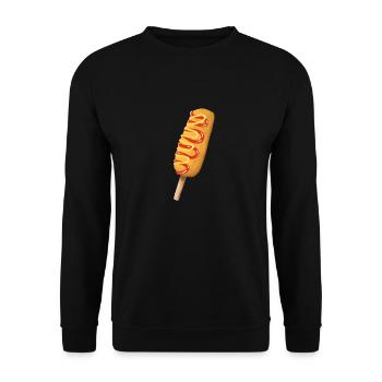 Bacon Cheddar Jalapeno Corn Dog - Unisex Sweatshirt - black - Front - Alina (178cm) & Michal (187cm)