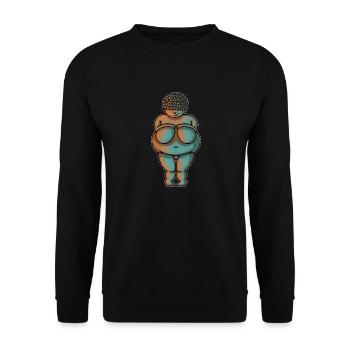 Venus1 - Unisex Pullover - Schwarz - Vorne - Alina (178cm) & Michal (187cm)