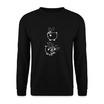 Schwein Schinken - Was ist Bacon? - Unisex Pullover - Schwarz - Vorne - Alina (178cm) & Michal (187cm)