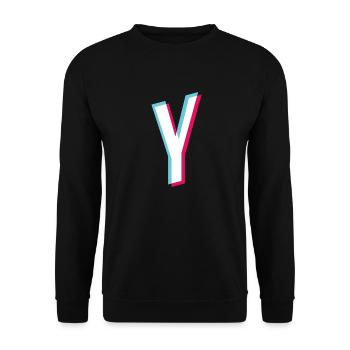 Y - letter Y - Unisex Sweatshirt - black - Front - Alina (178cm) & Michal (187cm)