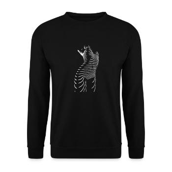 Silhouette rayée de femme - Sweat-shirt Unisexe - noir - Devant - Alina (178cm) & Michal (187cm)