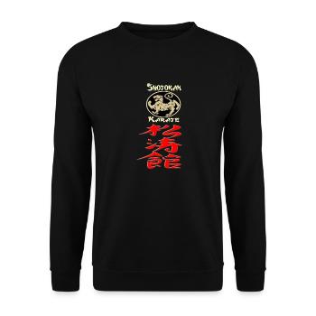 Karate Shotokan Tiger Logo Kanji Calligraphy - Unisex Pullover - Schwarz - Vorne - Alina (178cm) & Michal (187cm)