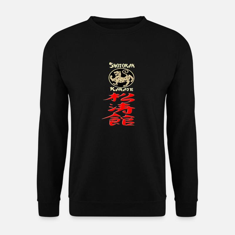 Karate Shotokan Tiger Logo Kanji Calligraphy - Unisex Pullover - Schwarz