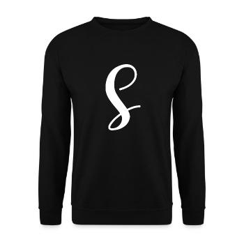 Calligraphy, initial S - Unisex Sweatshirt - black - Front - Alina (178cm) & Michal (187cm)
