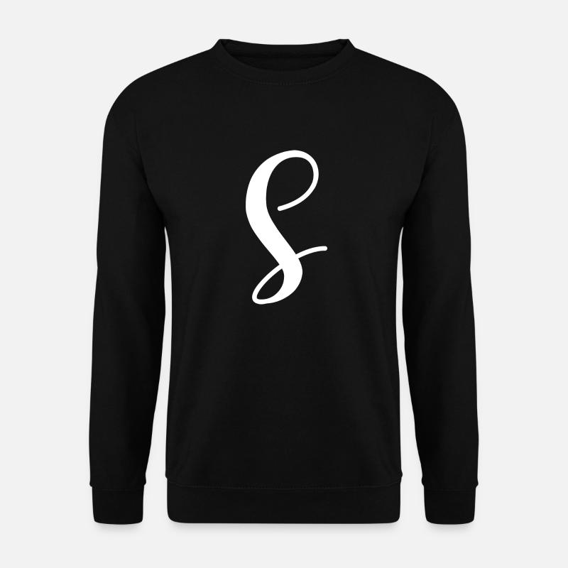 Calligraphie, initiale S - Sweat-shirt Unisexe - noir