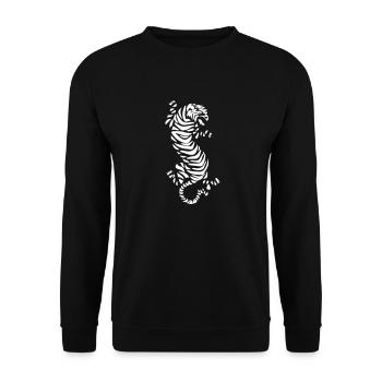 tiger - Unisex Pullover - Schwarz - Vorne - Alina (178cm) & Michal (187cm)