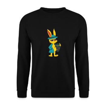 Funny Easter Motifs Easter Easter Eggs - Unisex Sweatshirt - black - Front - Alina (178cm) & Michal (187cm)