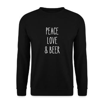 Frieden Liebe Bier - Unisex Pullover - Schwarz - Vorne - Alina (178cm) & Michal (187cm)