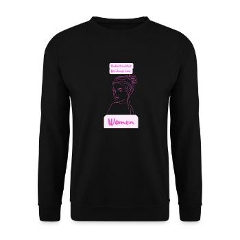 comprendre que nous avons toujours besoin de femmes - Sweat-shirt Unisexe - noir - Devant - Alina (178cm) & Michal (187cm)