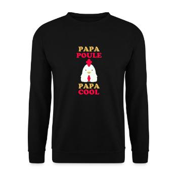 papa poule papa cool - Sweat-shirt Unisexe - noir - Devant - Alina (178cm) & Michal (187cm)
