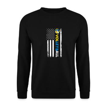 Volleyball USA Flagge Volleyballtrainer - Unisex Pullover - Schwarz - Vorne - Alina (178cm) & Michal (187cm)