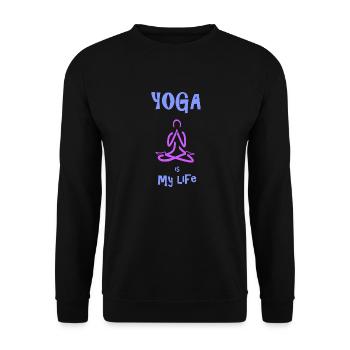 Yoga is my life - Unisex Sweatshirt - black - Front - Alina (178cm) & Michal (187cm)
