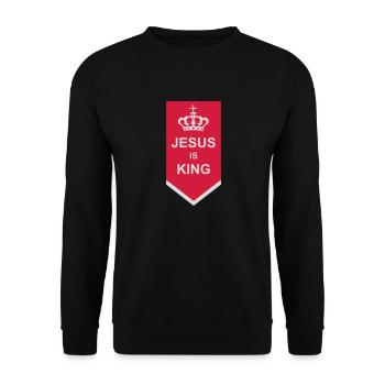 jesus is king quote - Unisex Sweatshirt - black - Front - Alina (178cm) & Michal (187cm)