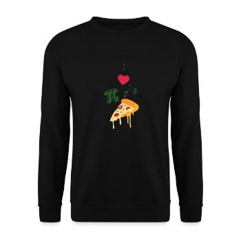 I love Pizza (und Mathe) - Unisex Pullover - Schwarz - Vorne - Alina (178cm) & Michal (187cm)