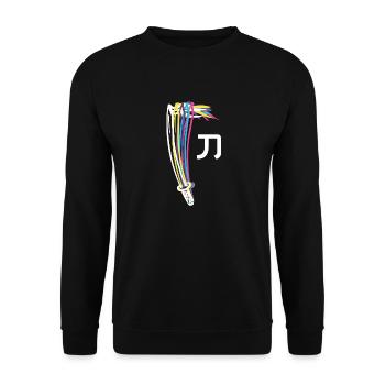 Katana coloré - Sweat-shirt Unisexe - noir - Devant - Alina (178cm) & Michal (187cm)