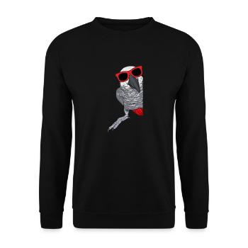 Graupapagei Perroquet gris d’Afrique Papagei - Sweat-shirt Unisexe - noir - Devant - Alina (178cm) & Michal (187cm)