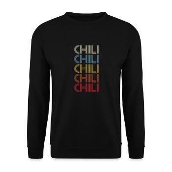 Pepper Retro Spicy Vintage Chili - Unisex Pullover - Schwarz - Vorne - Alina (178cm) & Michal (187cm)