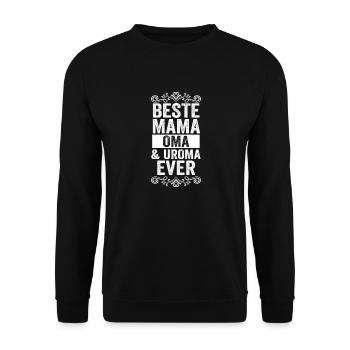 Mutter Mama Oma Uroma - Unisex Pullover - Schwarz - Vorne - Alina (178cm) & Michal (187cm)