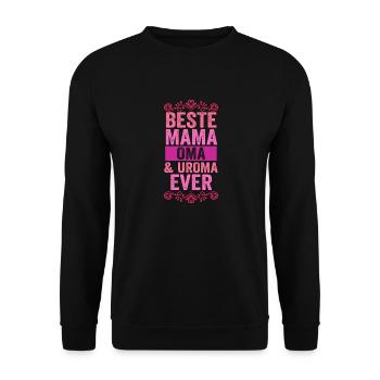Mutter Mama Oma Uroma - Unisex Pullover - Schwarz - Vorne - Alina (178cm) & Michal (187cm)