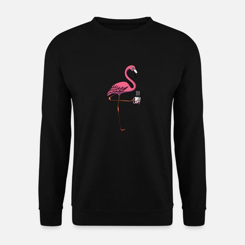 Flamingo Bird Coffee Lover - Unisex Sweatshirt - black