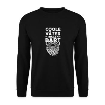 Papa Vater Bärtig Bartträger Schnurrbart Bart - Unisex Pullover - Schwarz - Vorne - Alina (178cm) & Michal (187cm)