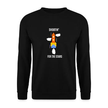 Rocket shooting for the stars - Unisex Sweatshirt - black - Front - Alina (178cm) & Michal (187cm)