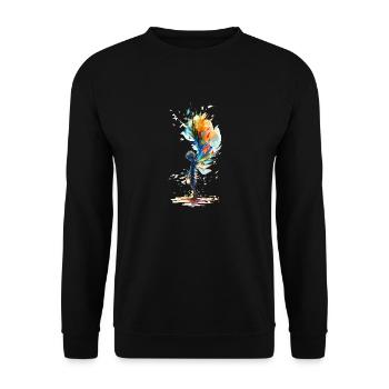 Colorful mythical creature fairy elf with wings - Unisex Sweatshirt - black - Front - Alina (178cm) & Michal (187cm)
