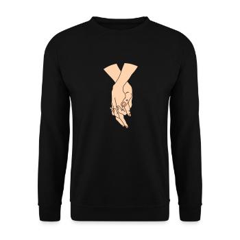hands couple - Unisex Pullover - Schwarz - Vorne - Alina (178cm) & Michal (187cm)