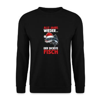 Weihnachtsmann Angeln Weihnachtsfest Weihnachten - Unisex Pullover - Schwarz - Vorne - Alina (178cm) & Michal (187cm)