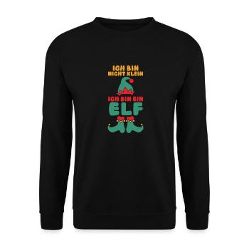 Weihnachtsmann Weihnachten Weihnachtsfest Elf - Unisex Pullover - Schwarz - Vorne - Alina (178cm) & Michal (187cm)