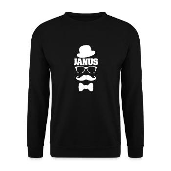 Schnauzer Janus - Unisex Sweatshirt - black - Front - Alina (178cm) & Michal (187cm)