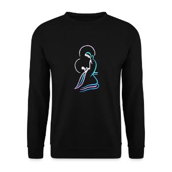 Vierge Marie et enfant jésus, design - Sweat-shirt Unisexe - noir - Devant - Alina (178cm) & Michal (187cm)