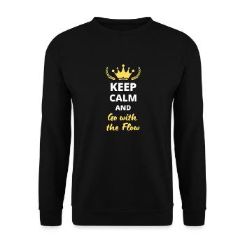 “Keep Calm and Go with the Flow” - Détente - Sweat-shirt Unisexe - noir - Devant - Alina (178cm) & Michal (187cm)