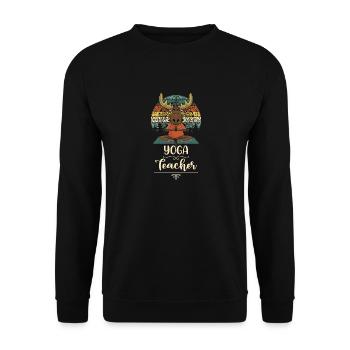 Professeur de Yoga Cadeau Namaste Méditation Vintage - Sweat-shirt Unisexe - noir - Devant - Alina (178cm) & Michal (187cm)