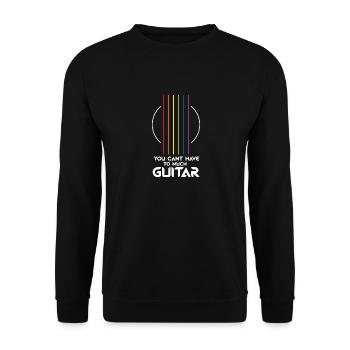 Gitarrist Spruch du kannst nicht zu viele Gitarren - Unisex Pullover - Schwarz - Vorne - Alina (178cm) & Michal (187cm)