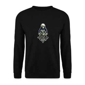 Logo Skull & Boommbox - Unisex Pullover - Schwarz - Vorne - Alina (178cm) & Michal (187cm)