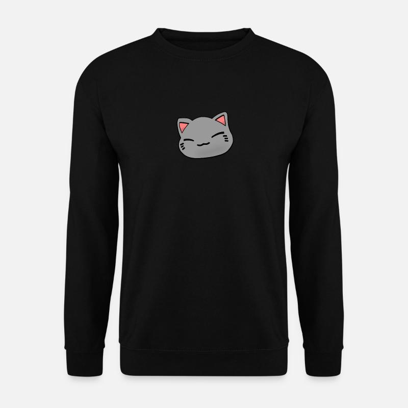 Nemuri Neko, sleeping cat, gray - Unisex Sweatshirt - black