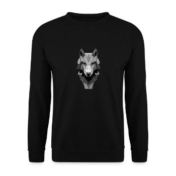 Polygon Design Wolf tête d’animal noir blanc - Sweat-shirt Unisexe - noir - Devant - Alina (178cm) & Michal (187cm)