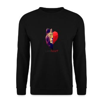 Low Polygon Design Lion Heart Animal Head Valentine's Day - Unisex Sweatshirt - black - Front - Alina (178cm) & Michal (187cm)