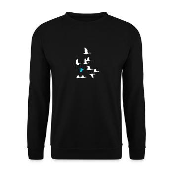 Inspirational Swim Against The Current Anti - Unisex Sweatshirt - black - Front - Alina (178cm) & Michal (187cm)