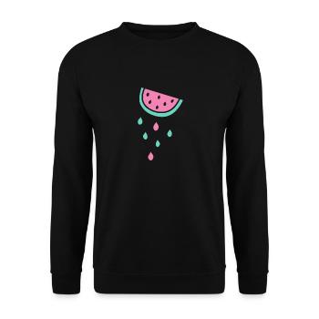 TROPFENDE MELONE - Unisex Pullover - Schwarz - Vorne - Alina (178cm) & Michal (187cm)