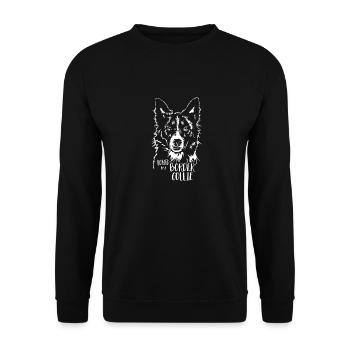 Aimé par un BORDER COLLIE Chien Chien Wilsigns - Sweat-shirt Unisexe - noir - Devant - Alina (178cm) & Michal (187cm)