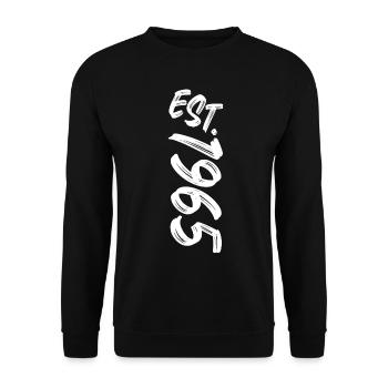 Fondé en 1965 - Établi en 1965 - Cadeau d’anniversaire - Sweat-shirt Unisexe - noir - Devant - Alina (178cm) & Michal (187cm)