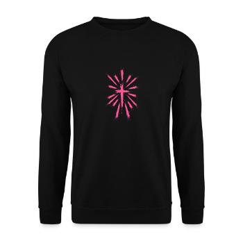 Kreuz Christentum Jesus Kirche Religion Bibel - Unisex Pullover - Schwarz - Vorne - Alina (178cm) & Michal (187cm)