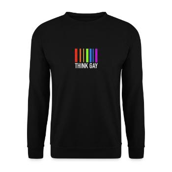Think Gay - Unisex Sweatshirt - black - Front - Alina (178cm) & Michal (187cm)