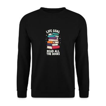 Read all books - Unisex Sweatshirt - black - Front - Alina (178cm) & Michal (187cm)